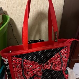 HCD Hot Chocolate Design Chocoloticas Red~Black Rockabilly Tote Purse Handbag
